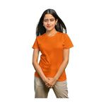 Celebrassence Women's Plain Solid T-Shirt for Women 100% Combed Cotton Solid Round Neck Half Sleeves T-Shirts (Orange, Size-S)