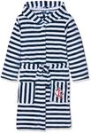 Playshoes Boy's Children's fleece bathrobe with maritime stripes 340130, 171 - Navy/White, 122-128