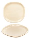 Signoraware BPA Free Square Plates for Dinner Lunch Breakfast, Food Grade, Reusable, Full meals Thali (Plastic, 10.7 Inches, Set of 3, Off White, Dishwasher Safe, Microwave Safe)