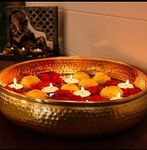 Home Deco Diya Shape Flower Decorative Urlii Bowl for Home Handcrafted Bowl for Floating Flowers and Tea Light Candles Home,Office and Table Decor| Diwali Decoration Items for Home (Floral)