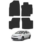 Rubber Car Mats Compatible with Toyota Prius (2005-2009) Tailored Fit Rubber Floor Mats Set Accessory Black Custom Fit 4 Pieces with Clips - Anti-Slip Backing, Heavy Duty & Waterproof