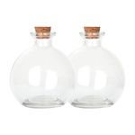 Magic Season Decorative Glass Bottles with Cork Stoppers - 260 ml Potion Bottles (2 Pcs)