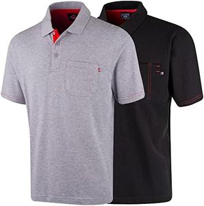 Lee Cooper LCTS011 Polo en piqué pour hommes, Gris Marl, L