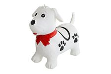 NPV Group LLC Bounce & Ride-on Inflatable Hopper Dog Toddler Toy, Black and White