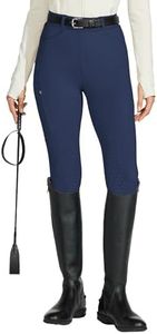 Willit Women's Riding Pants Full Seat Silicone Breeches Equestrian Horseback Riding Tights with Zipped Pocket Navy Blue M
