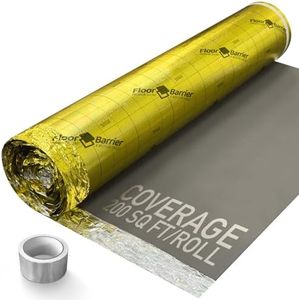 Premium Floor Underlayment with Moisture Barrier – 200 sq ft Roll, 3mm Thick – Quiets Foot Traffic Noise, Under Floor Insulation for Hardwood, Laminate, and Vinyl Plank Flooring, Gold