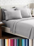 California King Sheet Set - 6 Piece Set - Hotel Luxury Bed Sheets - Ultra Soft - Deep Pockets - Easy Fit - Cooling & Breathable Sheets - No Wrinkles - Cozy - Light Grey - Cal King Sheets - 6 PC