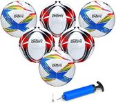 Xcello Sports Soccer Ball Size 5 Assorted Graphics with Pump (Pack of 6)