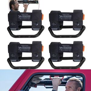 Universal Grab Handle for Jeep Wrangler All Models, UTVs, ATV, Boats and More, Roll Bar Handle Fits Dia from 1-5.5 inches GP Grip Universal by GPCA, 4-Pack, Black - GPCA