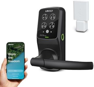Lockly Secure Pro Smart Lock Wi-Fi, Keyless Entry Digital Keypad Door Lock, 3D Biometric Fingerprint Sensor Front Door Lock with Handle, Voice Control & Auto Lock - Latch Edition
