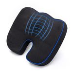 Wakefit Car Seat Cushions | 3 Months Warranty | Seat Cushion for Chair, Coccyx Cushion for Tailbone Pain, Cushion for Chair, Orthopedic Memory Foam Cushion - Large (Black)