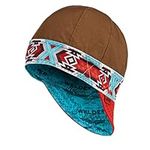 Welder Nation 8 Panel Welding Cap, 100% Cotton, Duck Canvas Exterior, Protective, Durable Men’s Hats with No Unicorn Peak for Welding, Heavy-Duty Jobs - Premium, Comfortable Welder Hat - 10 oz, 7 3/8, The Santo (Saddle, Teal, Red), 7 3/8