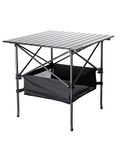 TrailBuddy Folding Camping Table - Small, Aluminum, Foldable Tables with Carry Bag Included - Lightweight and Portable for Beach, Picnic, Tailgate & Outdoor Use, 28in x 28in x 28in