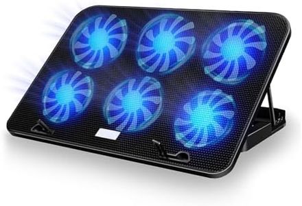 IGGDOQI Laptop Cooling Pad, Laptop Cooler Stand with 5 Height Adjustable, 6 Adjustable Speed Quiet Cooling Fans, Dual USB Port, Suitable for 13-18 Inch Gaming Notebook Computer (Black)