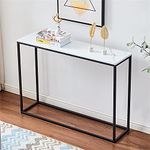 Cplxroc Bhavya Art&Craft Cplxroc 42"Faux Marble Console Table,Entryway Table,Entrance Sofa Table,Mdf Entry Table,Accent Coffee Table With Metal Frame,Couch Table Living Room,Hall Furniture
