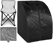 ZONEMEL Portable Infrared Sauna, 1 Person at Home Full Body Sauna, Individual Home Spa Tent with Heating Foot Pad, Upgraded Sauna Chair (L 27.6’’ x W 31.5’’ x H 37.8’’, Black)
