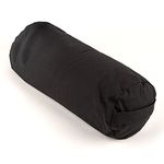 Myga - RY1290 - Buckwheat Support Bolster Pillow Prop for Restorative Yoga - Great Soft Stable Support Cushion for Pregnancy Yoga - 63 x 25cm - Black