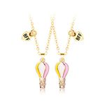 CERSLIMO Best Friend Necklace Hot Air Balloon Friendship Necklace，Matching Bff Necklace for 2 Girls Friendship Jewellery for Girls Women Graduation Birthday (2 PCS) - Gold