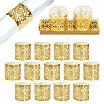 Auch 100 Pcs Premium Napkin Rings Laser Cut Foil Paper Napkin Holder for Wedding Party Dinner Table Decor,Special Events and Catering Services, Christmas, Fall, Halloween, Thanksgiving