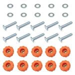 O'SKOOL T-Track Knob Kit with Threaded Through 5/16-18 Knobs, T-Bolts and Washers for Woodworking Jigs and Fixtures – 10 Pack, (HW05)