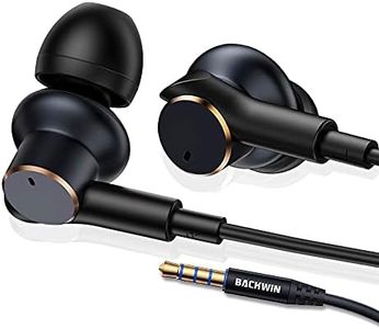 BACKWIN Wired Earbuds with Microphone, in-Ear Headphones with Heavy Bass, Noise Cancelling Earbuds Compatible with iPhone/iPad/Android Phones, Fits All 3.5mm Jack