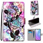 Tznzxm ZTE ZMax 10 / ZTE Z6250 Wallt Case,Flowers Painting Premium PU Leather Flip Style Cover with Kickstand and Card Holder Slots Protective Magnetic Phone Case for Consumer Cellular ZMax 10