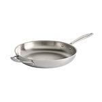 Tramontina Tri-Ply Clad Stainless Steel 12-Inch Large Frying Pan with Helper Handle, Induction-Ready Skillet, Dishwasher-Safe, NSF-Certified, Made in Brazil