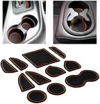 CupHolderHero fits Dodge Challenger Accessories 2015-2024 Premium Custom Interior Non-Slip Anti Dust Cup Holder Inserts, Center Console Liner Mats, Door Pocket Liners 11pc Set (Orange Trim)