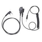 Push-to-Talk 2-Pin K1 Cable with Aux Audio Adapter - PTT Button for BaoFeng and Kenwood Radios - Compatible with 3.5mm Headsets and Auxiliary Inputs, Great with Electronic Earmuffs