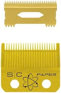 StyleCraft Replacement Fixed Gold Titanium Faper Hair Clipper Blade with Moving Slim Deep Cutter Set