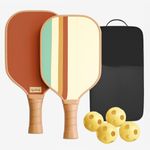 Lifelong Pickleball Paddle Set - Fiberglass Surface, 4 Pickle Ball Balls & Paddle Cover Bag -Cushion Comfort Handle Grip-Lightweight & Durable Pickleball Paddle Set-Outdoor Game Kit for Kids & Adults