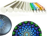 Mandala Rock Painting Pen Dot Dotting Tools Stencil Brush Set 13 PCS Flat Head 4mm 5mm 6mm 8mm 10mm 12mm 14mm Diameter 5 Stylus (set1)