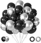 Black and Metallic Silver Balloons,