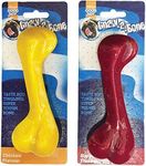 GOODBOY GNAW A BONE 2 PACK NYLON DENTAL DOG CHEW TOY 1 BACON 1 CHICKEN