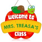 GROWTHMAGIC Welcome Sign for Classroom Door - 14" X 11.5" Classroom Welcome Sign Personalized Teacher Sign Colorful Classroom Signs for Teachers