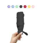 ALFROTEY Mini Folding Travel Umbrella for Rain Lightweight Small Compact Pocket Umbrella for Backpack and Purse Ideal Tiny Portable Travel Umbrella for Women and Girls (Black, S)