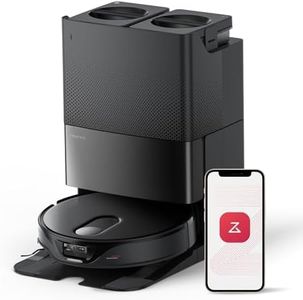 roborock Qrevo Slim Robot Vacuum and Mop, Self-Emptying, Self-Refilling, Auto Mop Washing, Auto-Drying, Auto Mop Lifting, Dual Spinning Mops, 3D ToF Obstacle Avoidance, 11,000Pa Suction, Black