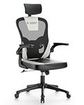 bigzzia Ergonomic Office Chair - Computer Desk Chair with Adjustable Headrest, Gaming Chair, Work Chair Study Chair Swivel Chair with Casters for Meeting Room and Office (Black and white)