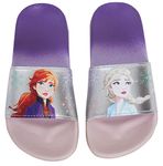 Disney Girls Frozen 2 Sliders Kids Elsa Anna Gradient Rainbow Summer Sandals Lightweight Waterproof Beach Pool Shoes Pink/Purple 9 UK Child