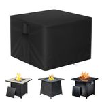 POMER Fire Pit Cover, Square Firepit Cover for Gas Fire Table Waterproof Patio Furniture Covers - 84x84x44cm