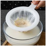 Kitchen Sieve Plastic Household Sieve Fine Mesh, 100/200/400 Mesh Filter Net with Handle Hook, Food Filter, for Seedless Jam, Flour, Yoghurt, Soy Milk Device 24 * 15cm (400 mesh)