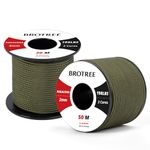 Brotree 2mm Paracord 3 Strands 30M 100% Nylon Rope Parachute Cord for Outdoor, Craft, DIY - 90kg Breaking Load (Olive Green)