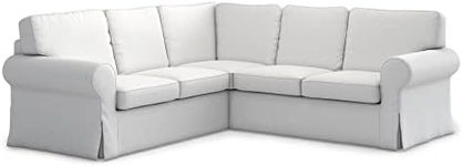 FMCTL Ektorp Sectional Sofa Cover Replacement for IKEA Ektorp 2 2 Sectional Couch Cover L Shap Cover Only!(Cool White)