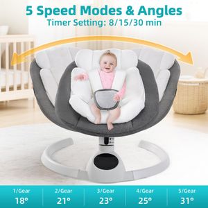 Electric Baby Swing Chair – Grey Adjustable Infant Seat