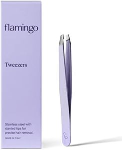 Flamingo Women’s Tweezers - Stainless Steel Slant Tip for Precision Hair Removal - Lilac