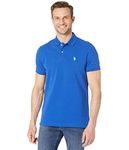 U.S. Polo Assn. Solid Cotton Pique Polo with Small Pony Blue Raft SM