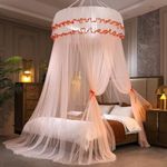 Mosquito Net for Bed Tent Adult, Large Children Bed Canopy Round Dome, Fly Canopy Mosquito Nets, Bed Tent for Double/Single Bed, Round Dome Height 270cm