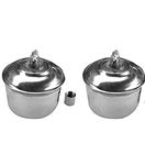 VITSZEE Stainless Steel Spirit Lamp Set of 2 For Laboratory use in School - College or Common General Purpose use as Fire Source with Wicks |Laboratory | Lab |Experiment | Practical |