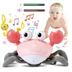 control future Baby Girl Toys Tummy Time: Pink Crawling Crab Babies Montessori Toy Learning 36 Months 3 Year Old Birthday Infant Girls Valentines Day Gifts Stuff 0 1 2 Essentials