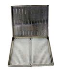 STEPWELL Medical Sterilization Tray for Micro Instruments with 2 Silicon Mat Size - 9.5 X 8 X 1 Inches